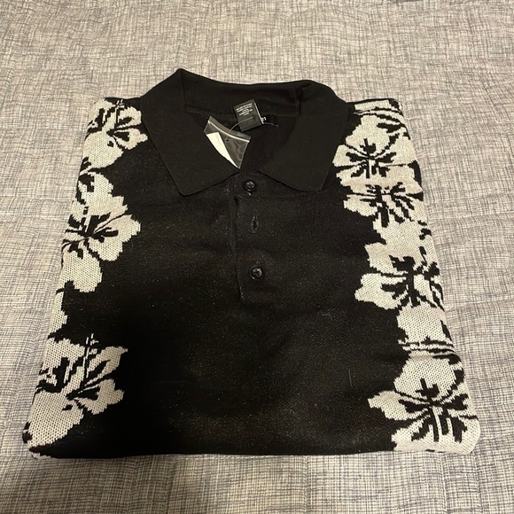Hibiscus print sweater polo NWT - Picture 2 of 4